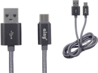 Фото Кабель Ainy Type-C 1.0m тканевый серый (FA-078K) на polka39.ru