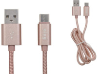 Фото Кабель Ainy Type-C 1.0m тканевый розовый (FA-078S) на polka39.ru