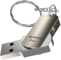 Фото USB Flash Drive 64Gb Maxvi metallic silver (FD64GBUSB20C10MR) на polka39.ru