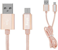Фото Кабель Ainy microUSB 1.0m тканевый розовый (FA-064S) на polka39.ru