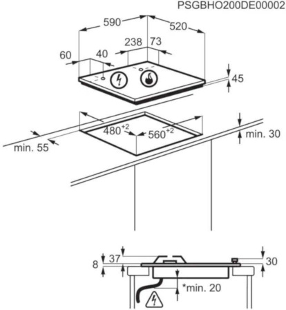 Фото Газовая варочная поверхность Electrolux KGG 64362W закаленное стекло белый на polka39.ru