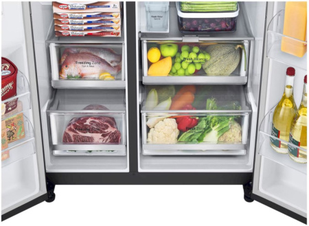 Фотография Холодильник Side by Side LG GSLV71MCLE Чёрный на polka39.ru