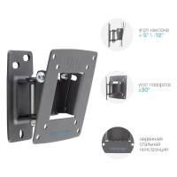 Фото Кронштейн для телевизора Kromax Optima-102 10"-32" Наклонн-поворотный на polka39.ru