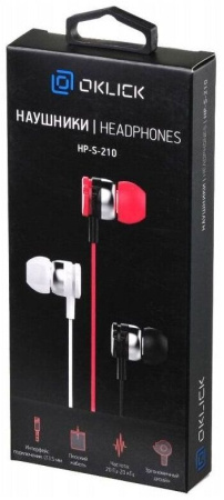 Фото Наушники Оклик HP-S-210 красный проводные на polka39.ru