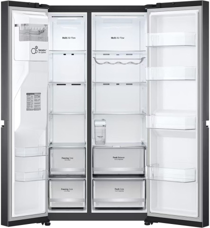 Фотография Холодильник Side by Side LG GSLV71MCLE Чёрный на polka39.ru