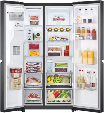 Фотография Холодильник Side by Side LG GSLV71MCLE Чёрный на polka39.ru