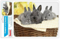 Фото Коврик Buro для мыши BU-M40092 рисунок/кролики 230x180x2мм на polka39.ru